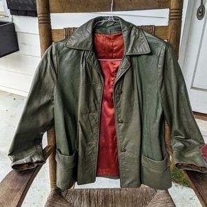 Vintage Green Pleather Jacket